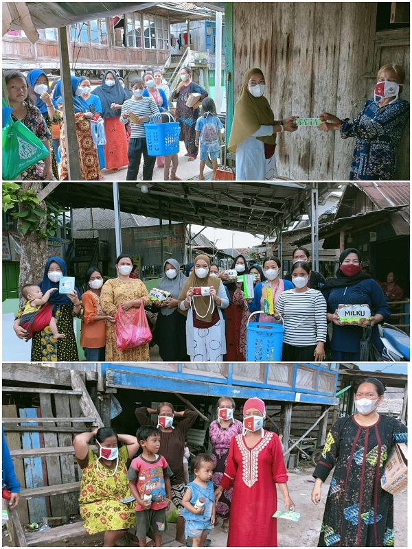 Ringankan Beban Masyarakat, PKK Desa Tanjung Harapan Bagikan Obat-obatan, dan Susu Formula Secara Gratis.