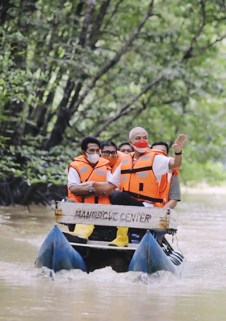 Hadiri Undangan Presiden, Ganjar Pranowo Luangkan Waktu Susuri Mangrove Center Graha Indah