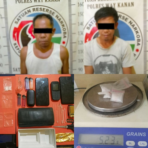 Polres Way Kanan Berhasil Amankan Dua Pelaku Diduga Edarkan Sabu di Way Tuba