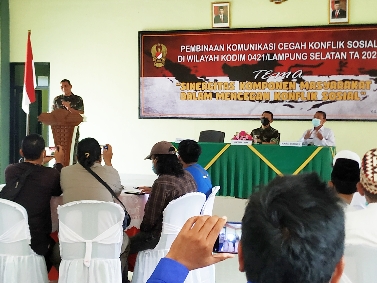 Cegah konflik sosial, Kodim 0421 Lamsel lakukan kegiatan Pembinaan Komunkasi ke eleman masyarakat