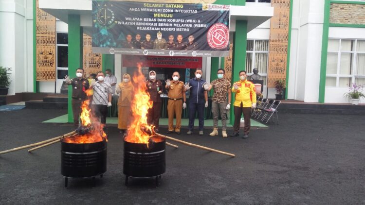 Pemusnahan Barang Bukti Kejahatan Kejari Metro, Perkara Narkotika Mendominasi