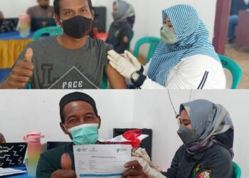 Polres Way Kanan Gelar Vaksinasi di Kampung Sri Rejeki