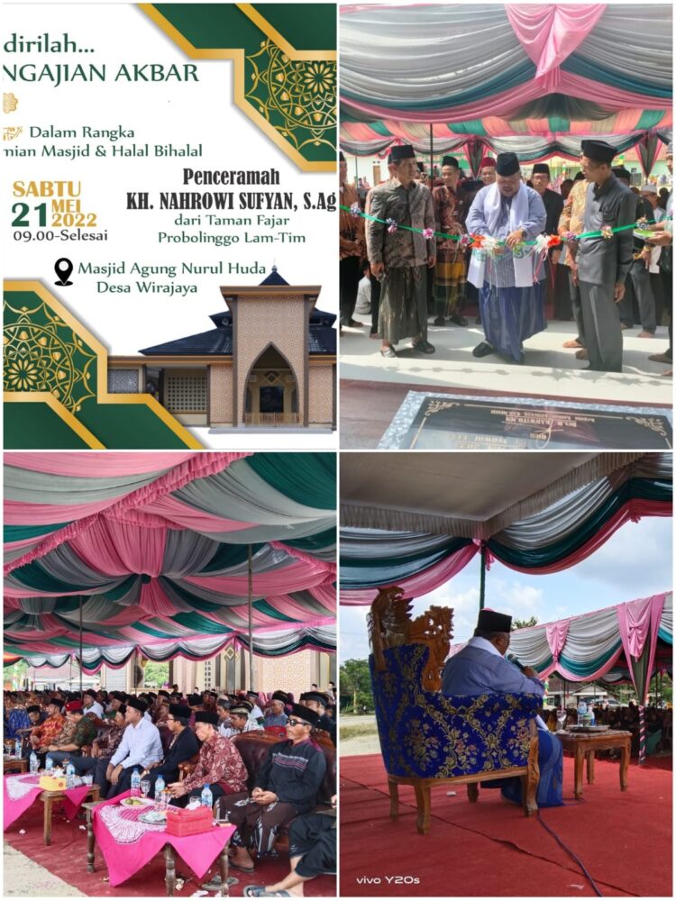 Pemdes Wirajaya Gelar Pengajian Akbar Sekaligus Resmikan Masjid Nurul Huda