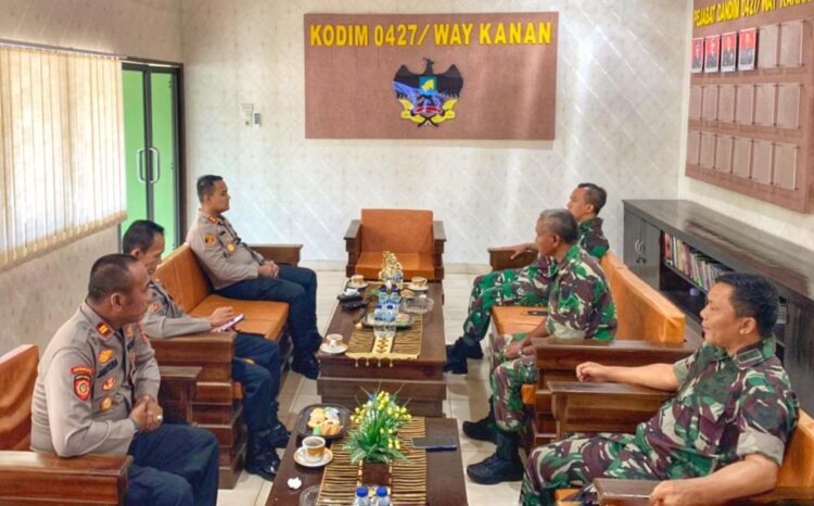 Dandim Way kanan Terima Kunjungan Kapolres Way kanan