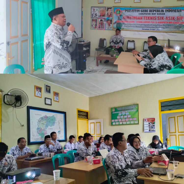 PGRI Way Kanan Adakan Bimtek Sistem Informasi Keanggotaan (SIK), Aplikasi Sistem Informasi Keuangan (ASIK), dan Sistem Informasi Pengurus (SIP)