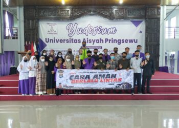 Puluhan Mahasiswa Universitas Aisyiah Menerima Pembekalan Dari Satlantas Polres Pringsewu