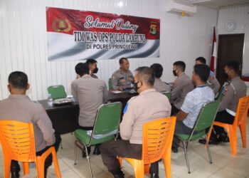 Polres Pringsewu Terima Kunjungan Tim Pengawas Operasi Patuh Krakatau 2022 Polda Lampung