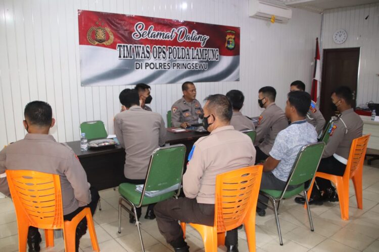 Polres Pringsewu Terima Kunjungan Tim Pengawas Operasi Patuh Krakatau 2022 Polda Lampung