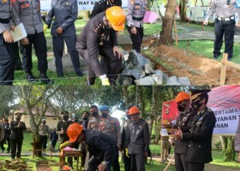 Kapolres Way Kanan Letakkan Batu Pertama Pembangunan Gedung Pelayanan Terpadu Satu Atap