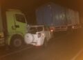 Laka Lantas Beruntun di Jalinsum Way Kanan, Polisi Datangi TKP Amankan Empat Ranmor