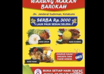 Warung Makan Barokah Serba Rp 3000 Hadir Di Lampura, Gratis Untuk Fakir Miskin Dan Kaum Duafa
