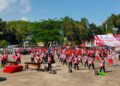 Ratusan pelajar tingkat SD dan SMP, ikut lomba Drumband tingkat Kabupaten.