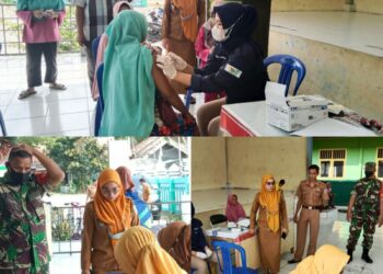 Kampung Tanjung Raja Sakti dan Puskesmas Bumi Baru Kerjasama Vaksinasi Boster