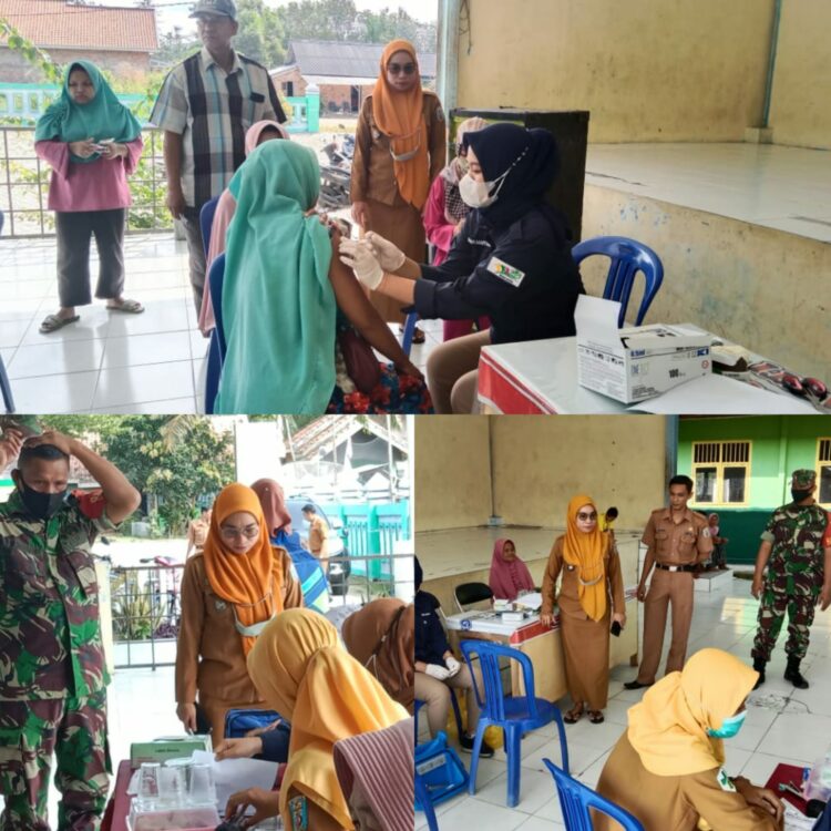 Kampung Tanjung Raja Sakti dan Puskesmas Bumi Baru Kerjasama Vaksinasi Boster