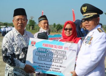Empat Pahlawan Tanpa Tanda Jasa Di Mesuji Purna Tugas, Diberi Logam Mulia Oleh Bupati