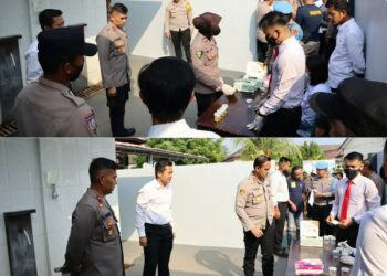 Wakapolres Way Kanan Lakukan Tes Urine Dadakan Anggotanya
