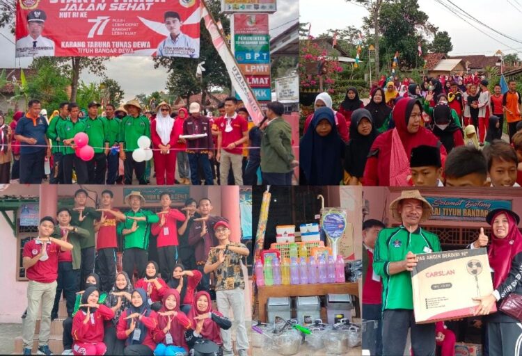 Sambut HUT RI Ke 77, Karang Taruna Bandar Dewa Gelar Jalan Sehat dan Perlombaan