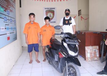 Polisi dan Warga Amankan Dua Pelaku Pencurian Sepeda Motor Di Pringsewu