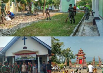 Jelang HUT TNI, Kodim Way Kanan Bersihkan Tempat Ibadah dan Saluran Irigasi Juga Donor Darah