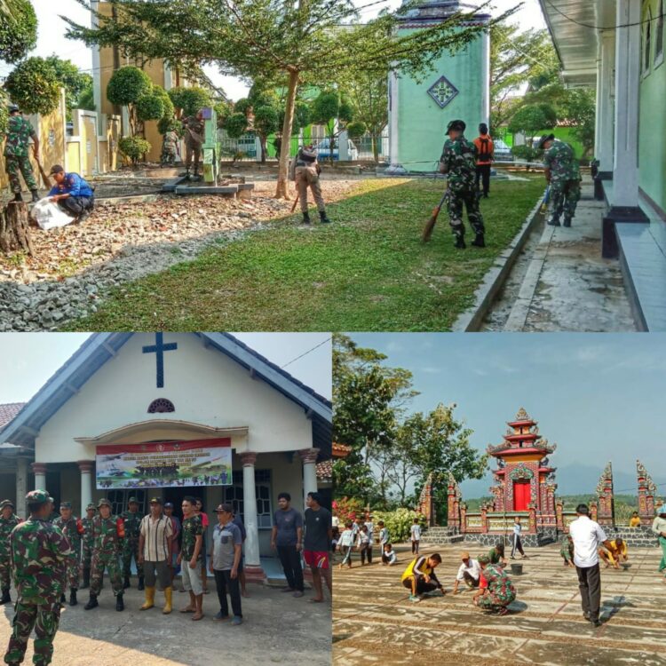 Jelang HUT TNI, Kodim Way Kanan Bersihkan Tempat Ibadah dan Saluran Irigasi Juga Donor Darah