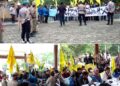 Saat DPRD Way Kanan Sidang Paripurna, Puluhan Mahasiswa PMII Berunjuk Rasa Tolak Kenaikan BBM