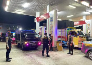 Polres Pringsewu Monitoring SPBU Pasca Kenaikan Harga BBM
