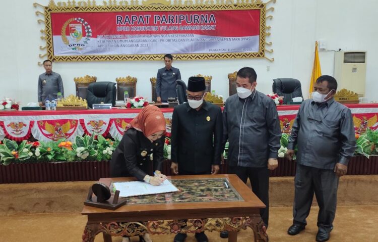 KUA-PPAS APBD Tubaba 2023 Ditandatangani