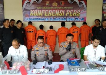 Polres Mesuji Bersama Polda Lampung Gelar Konferensi Pers Pengungkapan Kasus Pemalsuan Uang Rupiah
