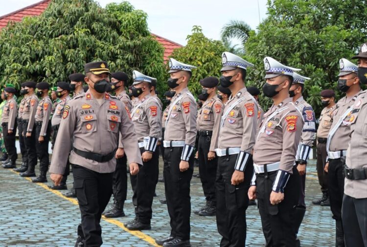 Polres Mesuji Laksanakan Apel Gelar Pasukan Ops Zebra Krakatau 2022