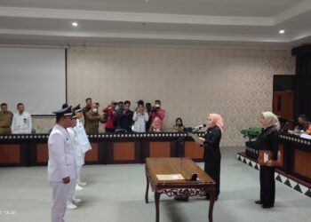 Tiyuh Definitif Mekar Asri Diresmikan, Tiga Pj.Kepala Tiyuh Dilantik