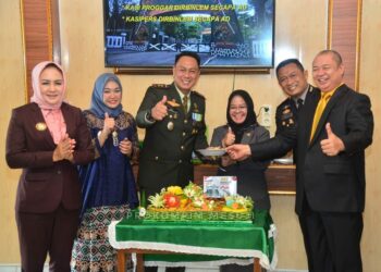 Sekda Mesuji Hadiri HUT Ke-77 TNI, Di Makodim 0426 Tulang Bawang