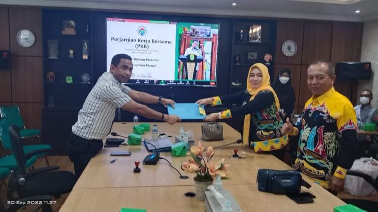 Desa Berasan Makmur Mou Dengan Kemendes-PDTT RI, Bantuan Dana Pengembangan Pasar Desa Tahun 2022