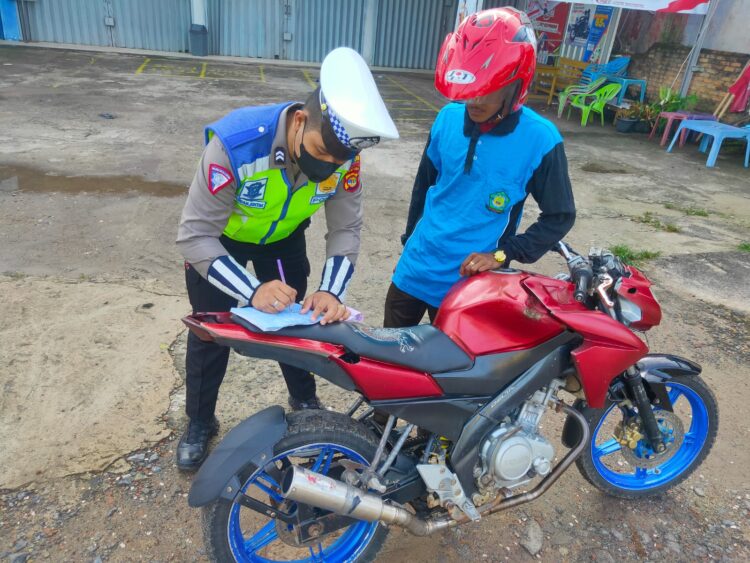 Penertiban Knalpot Racing, Satlantas Polres Mesuji Amankan Belasan Motor