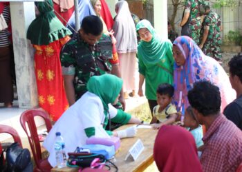 Masyarakat Pulau Sebesi antusias sambut kedatangan Kodim 0421/LS dikegiatan bakti sosial