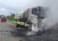 Mobil Truck Tanki Terbakar Di Jalinsum Mesuji