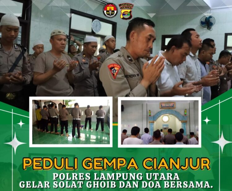 Peduli Gempa Cianjur, Polres Lampura Gelar Sholat Ghaib dan Doa Bersama