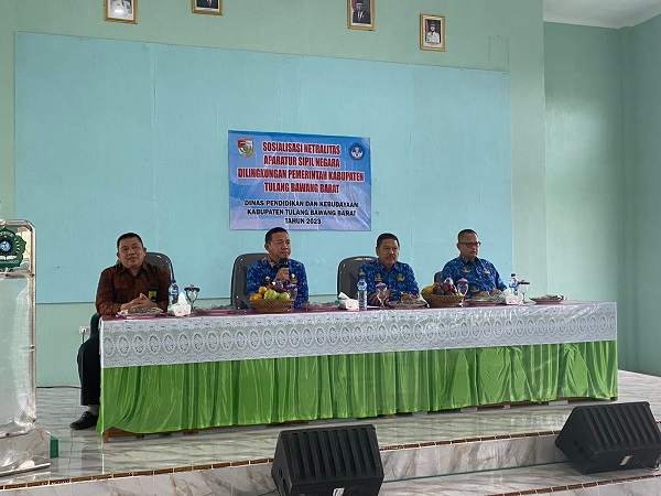 Disdikbud Tubaba Gelar Sosialisasi Netralitas dan Pembagian Tugas Pengawas