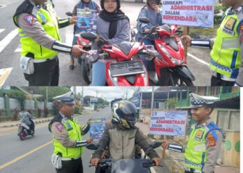 Polisi Kampanye Keselamatan Berlalu Lintas di Jalinsum Way Kanan