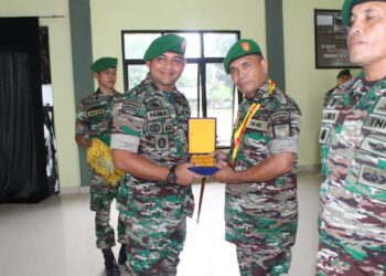 Kapten Inf. Paino pindah satuan, Dandim 0421/Ls pimpin Acara penerimaan warga baru dan pelepasan.