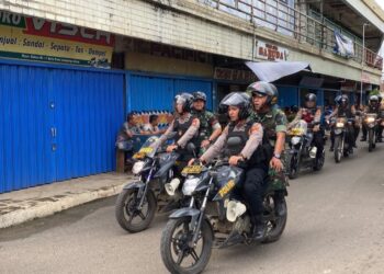 Jaga Kamtibmas, Polres Bersama Kodim 0412 Lampura Gelar Patroli Bersama