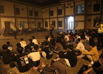 Grebek Arena Balap Liar, Polres Pringsewu Amankan 63 Sepeda Motor dan 103 Pemuda