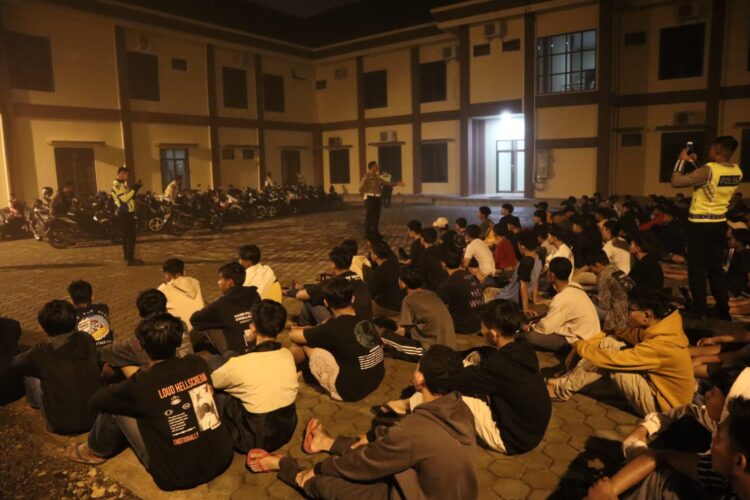 Grebek Arena Balap Liar, Polres Pringsewu Amankan 63 Sepeda Motor dan 103 Pemuda