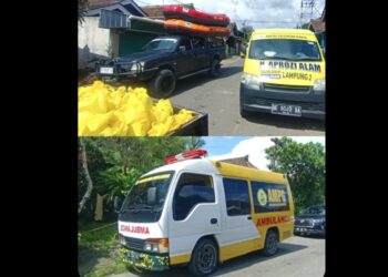 Antisipasi Kondisi Banjir Di Lampura, Aprozi Alam Siapkan Ambulan Dan Perahu Karet Yang Stand by 24 Jam.