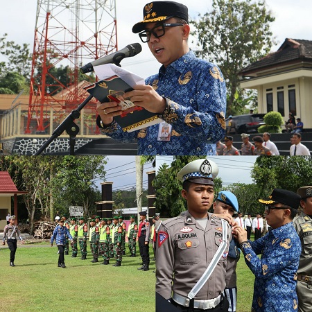 Bupati Adipati Pimpin Apel Gelar Pasukan Operasi Ketupat 2023 di Makopolres Way Kanan