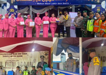 Kapolres Way Kanan dan Bhayangkari Kunjungi Pos Pelayanan dan Pengamanan Lebaran 1444 H