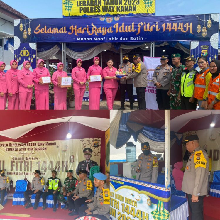 Kapolres Way Kanan dan Bhayangkari Kunjungi Pos Pelayanan dan Pengamanan Lebaran 1444 H