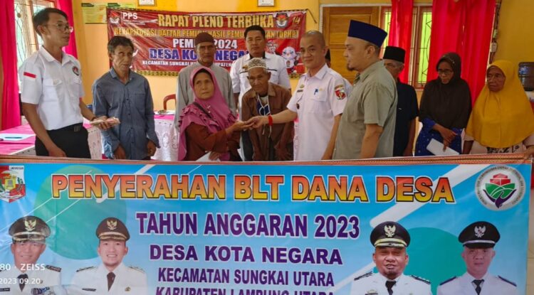Warga Ucapkan Terima Kasih, Pemdes Kota Negara Salurkan BLT-DD Tahap Pertama