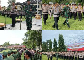 Polres Way Kanan dan Kodim 0427/WK Gelar Apel dan Serpas Operasi Mantap Praja Ramik Ragom 2023