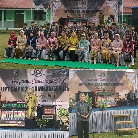 Helmi Lutfiyah Lepas 68 Siswa/siswi Kelas IX SMP 02 Blambangan Umpu Angkatan ke-37 tahun pelajaran 2022 – 2023