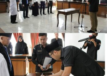 Ketua KPU Way Kanan Lantik 1 PPK dan 3 PPS